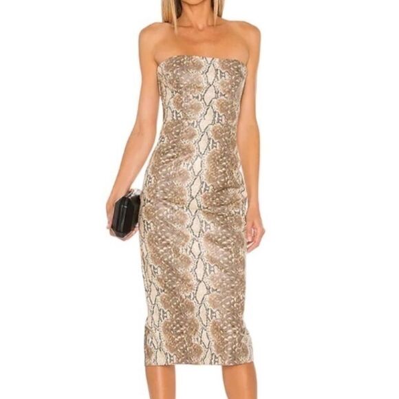 Katie May Dresses & Skirts - Katie May Vixen Faux Leather Dress in Camel Snake